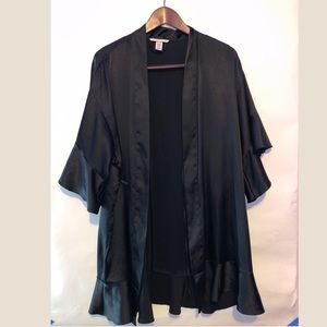Victoria Secret Black Satin Robe